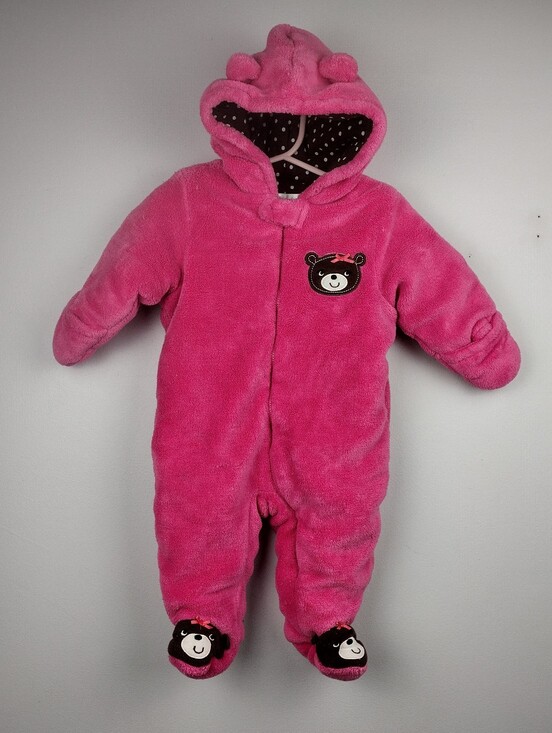 small wonders Other - Fleece Onesie with Bear Hoodie & Footies 3-5M